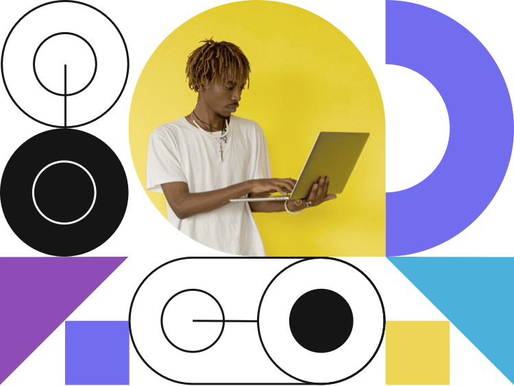 Intro section with dropdown navigation